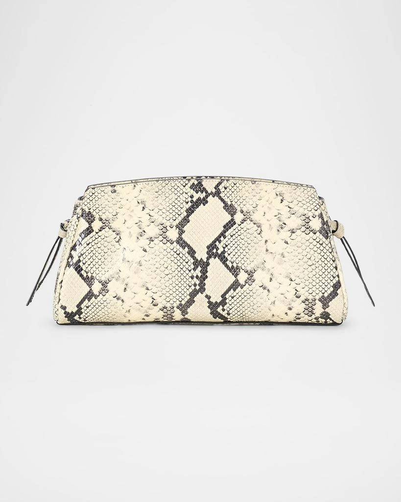 Staud Maude Python-Embossed Leather Clutch Bag 2