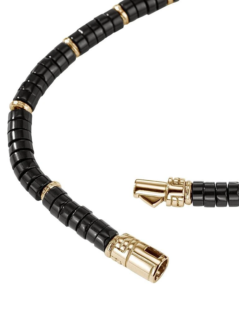 John Hardy Thailand 14K Gold & Black Onyx Heishi Beaded Bracelet 5