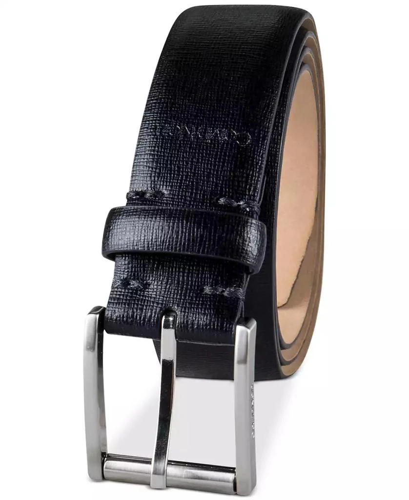 Calvin Klein Men’s Textured Leather Roller Bar Buckle Belt 2