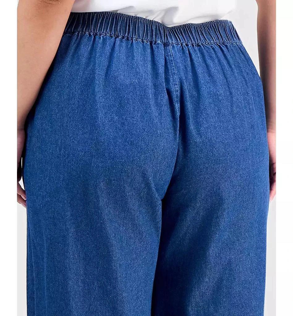 JONES NEW YORK Plus Size Cotton Mid-Rise Pull-On Chambray Pants 5