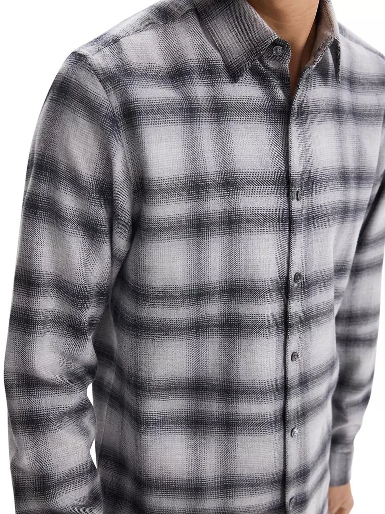Theory Irving Shadow Plaid Flannel Shirt 5