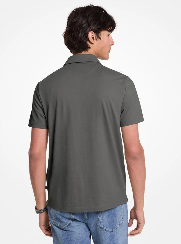 Michael Kors Cotton Blend Piqué Zip-Up Polo Shirt 2