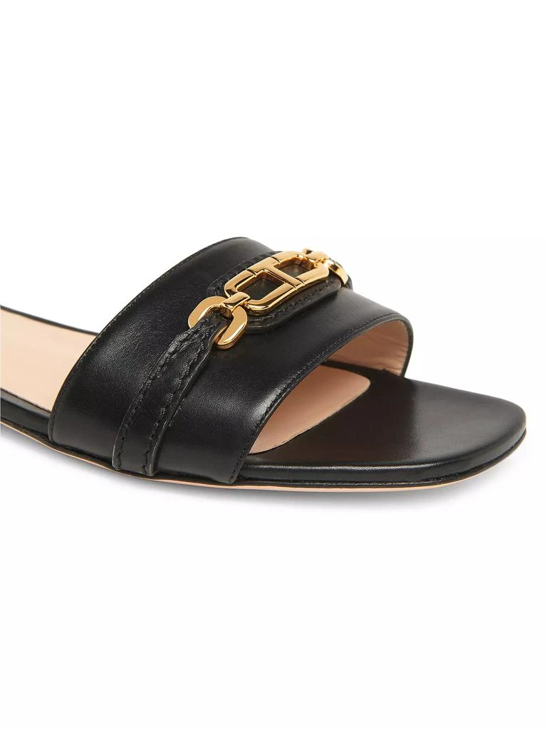 Tom Ford Logo Chain-Link Leather Slide Sandals 5
