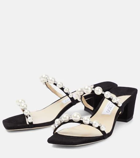 Jimmy Choo Amara 45 embellished suede sandals 3
