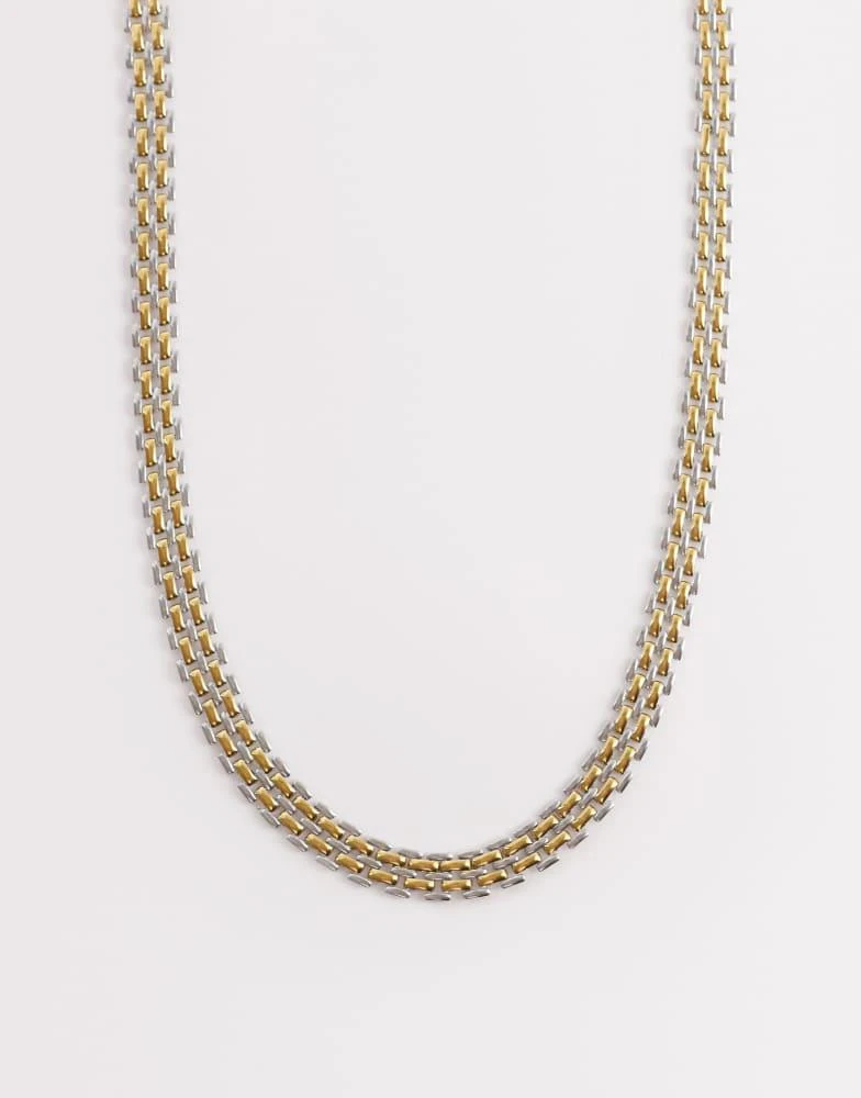 Abbott Lyon Abbott Lyon two tone mixed metal heritage chain necklace in gold and silver