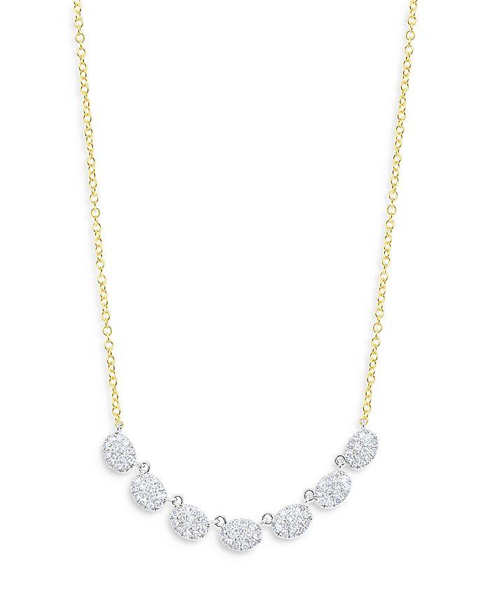 Meira T 14K White & Yellow Gold Diamond Seven Cluster Collar Necklace, 18-20"