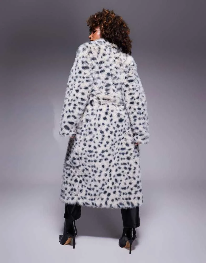 Bardot Bardot premium faux fur wrap over coat in leopard 2