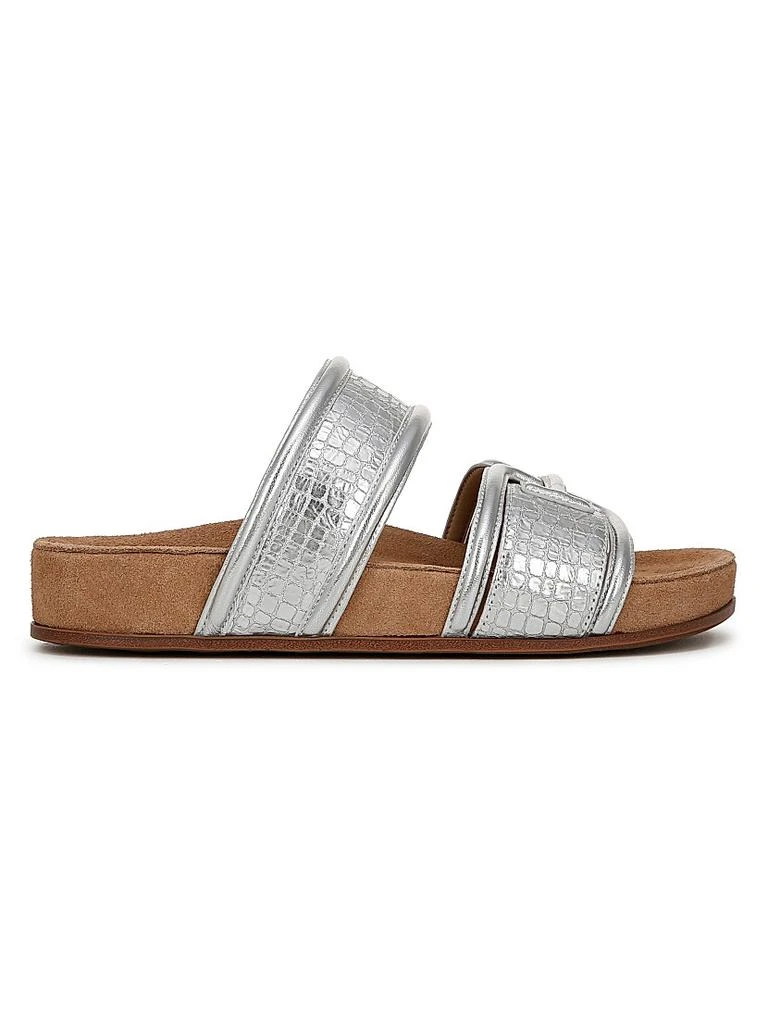 Sam Edelman Rowan Metallic Leather Double-Band Slides 1