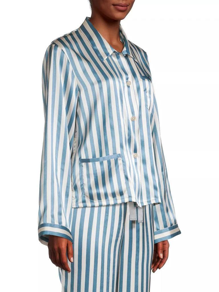 MORGAN LANE Ruthie Striped Silk Pajama Top 4