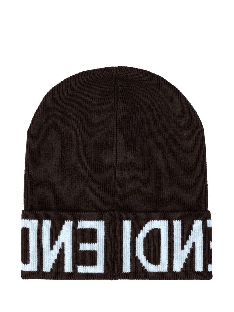 Fendi Fendi Logo Intarsia Knitted Beanie Hats Free Shipping BeyondStyle