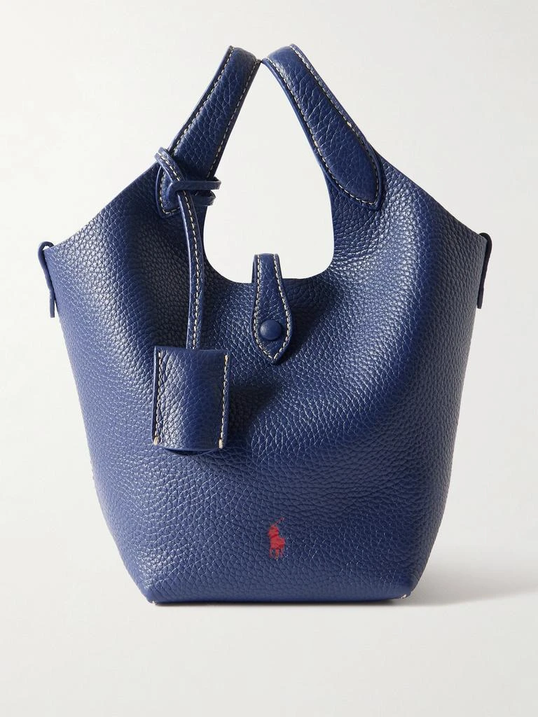 Ralph Lauren Polo Play Small Textured-leather Tote - Royal blue
