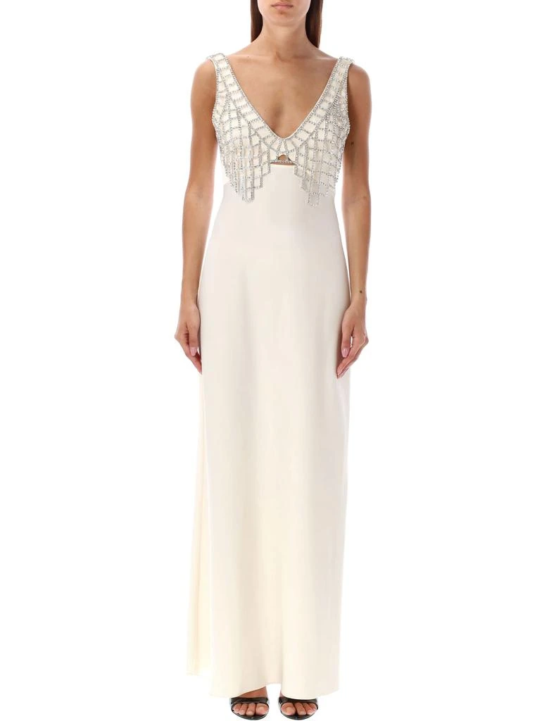 Self Portrait Diamante Bralette Long Dress 1