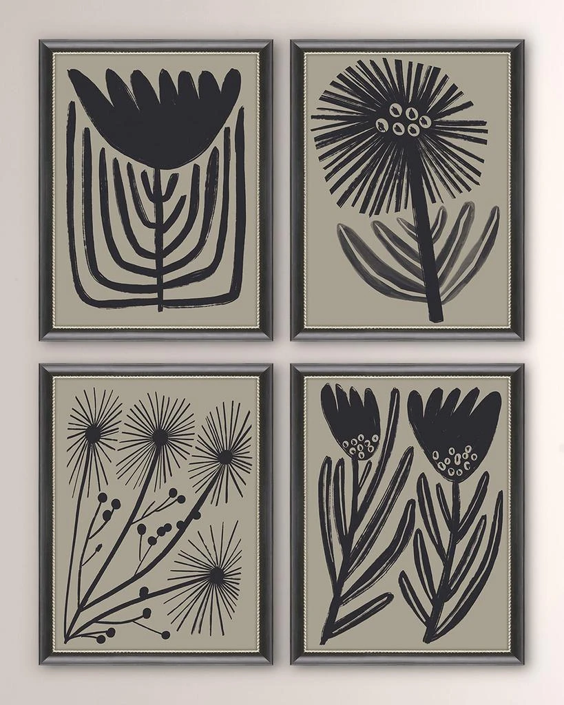  "Simple Florals" Art Prints, Set of 4