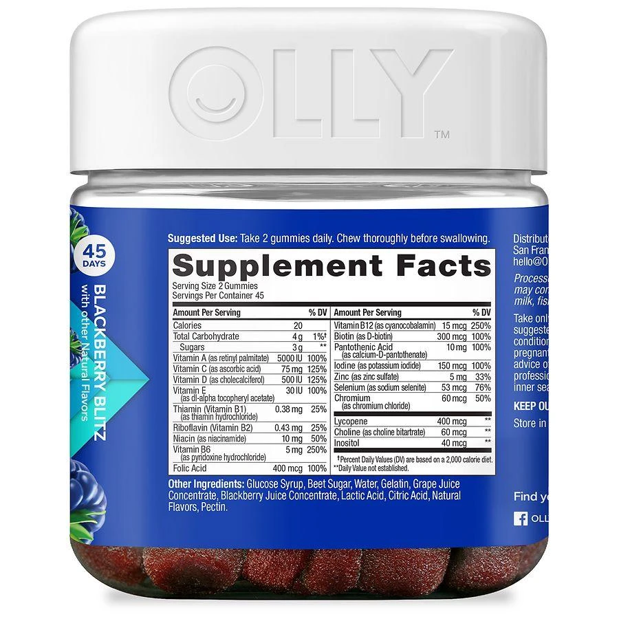 OLLY The Perfect Men's Multi Gummies Blackberry Blitz 3