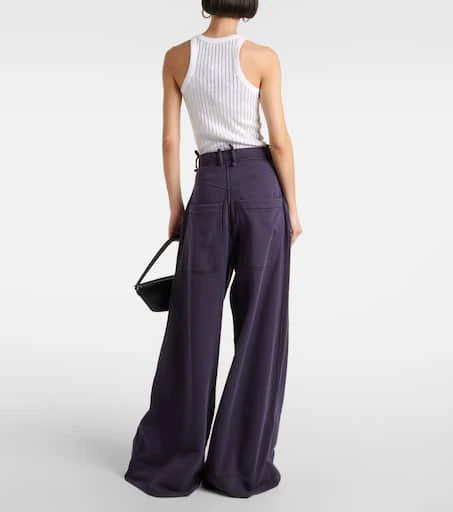 The Attico High-rise cotton wide-leg pants 3