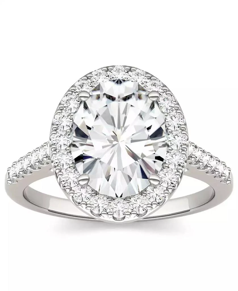 Charles 
Colvard Moissanite Oval Halo Ring (3-1/2 ct. tw. Diamond Equivalent) in 14k White Gold 3