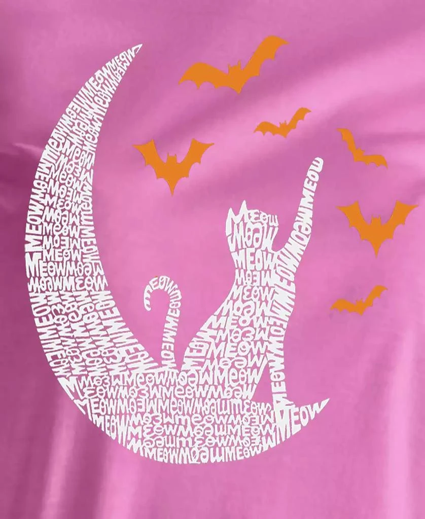 LA Pop Art Women's Lunar Bats Word Art Crew Neck T-Shirt 5