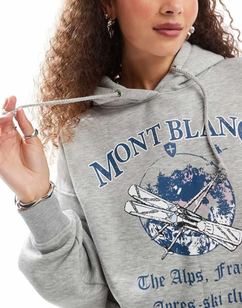 Daisy Street Daisy Street mont blanc oversized hoodie in grey 3