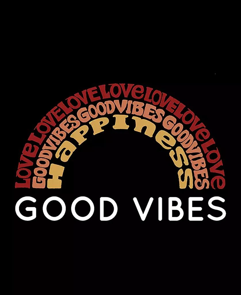 LA Pop Art Women's Word Art Good Vibes Hooded Sweatshirt 2