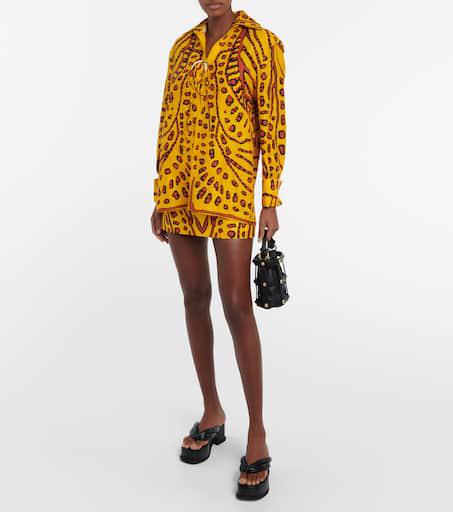 Altuzarra Zola printed linen-blend miniskirt