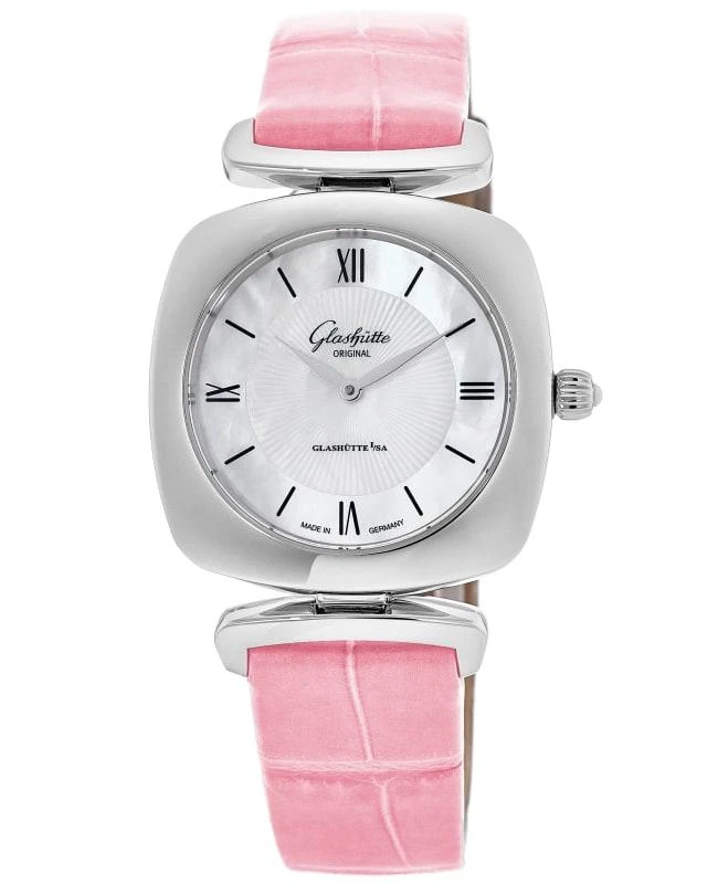 Glashütte Original Glashutte Original Lady Collection Pavonina Mother of Pearl Dial Pink Leather Strap Women's Watch 1-03-02-05-02-31 1