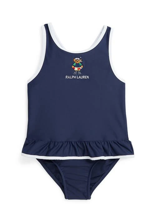 Ralph Lauren Lauren Childrenswear  Baby Girls Polo Bear Ruffled One Piece Swimsuit 2