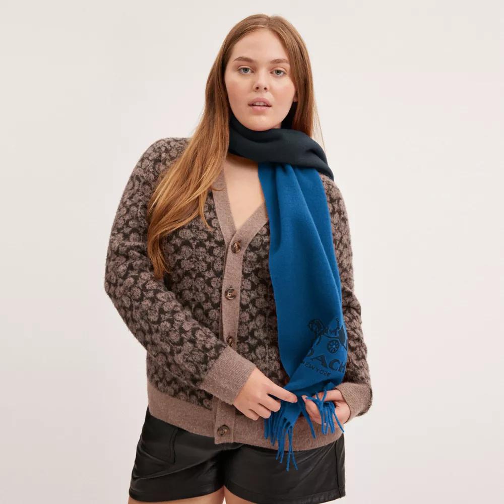COACH® Horse And Carriage Bicolor Cashmere Muffler