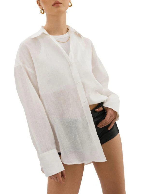 LaMarque Oversized Linen Button Down Shirt 1