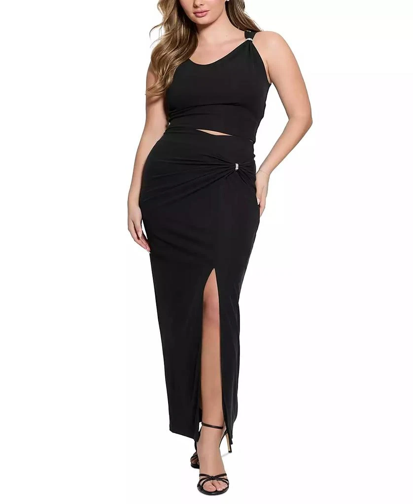 GUESS Women's Aimee Embellished Side-Drape Maxi Skirt 1