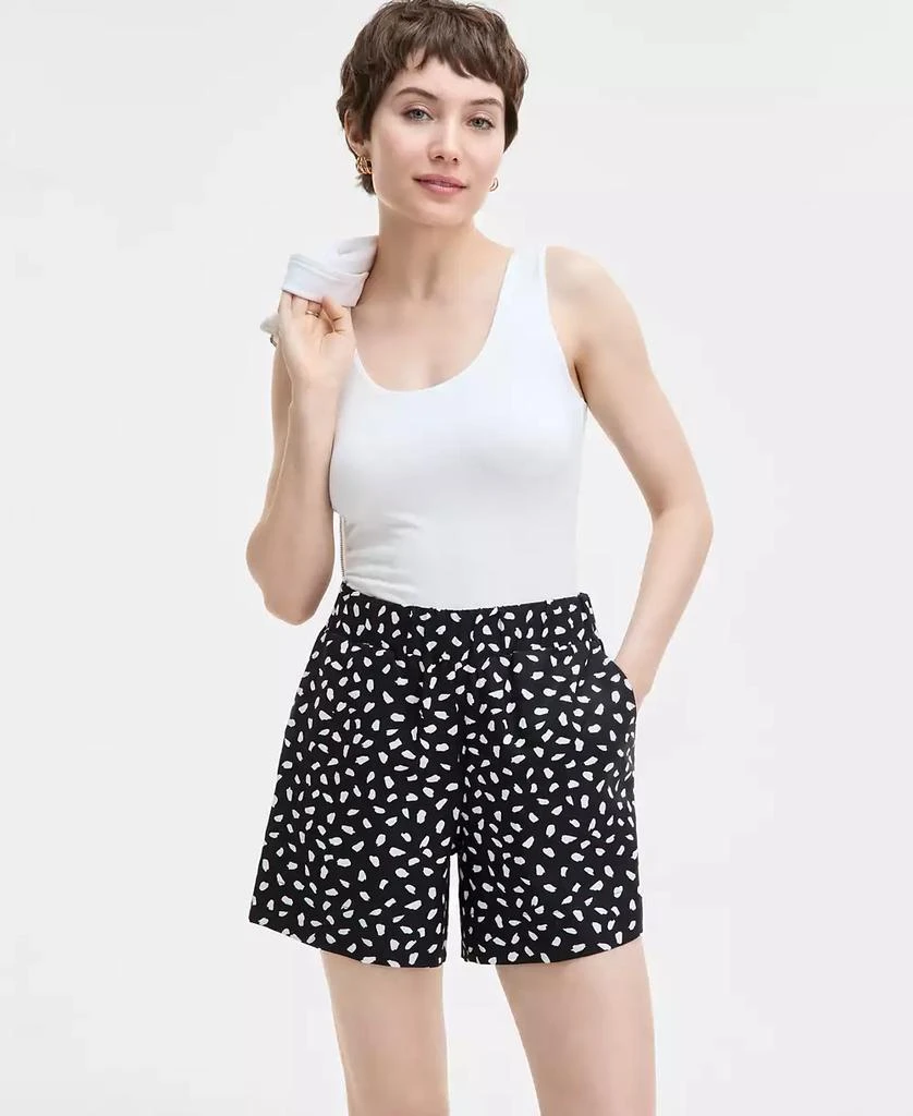 On 34th Women's Paint Dot Linen-Blend Pull-On Shorts, Exclusively at Macy's 2
