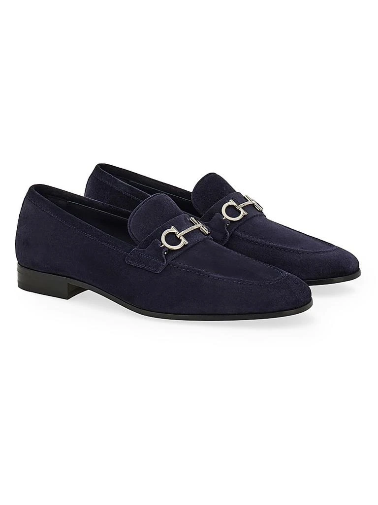 Salvatore Ferragamo Balty Gancini Suede Loafers 2