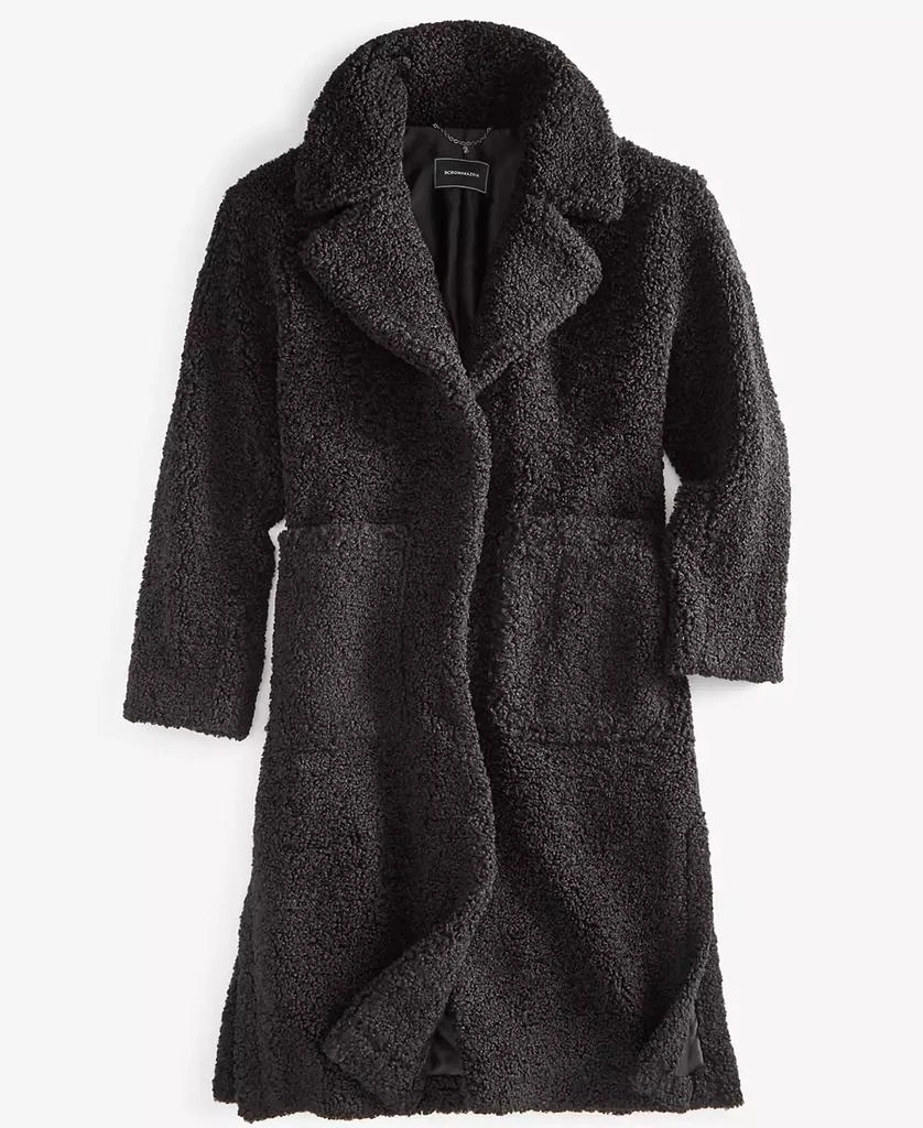 BCBG Women's Notched-Collar Teddy Coat 3