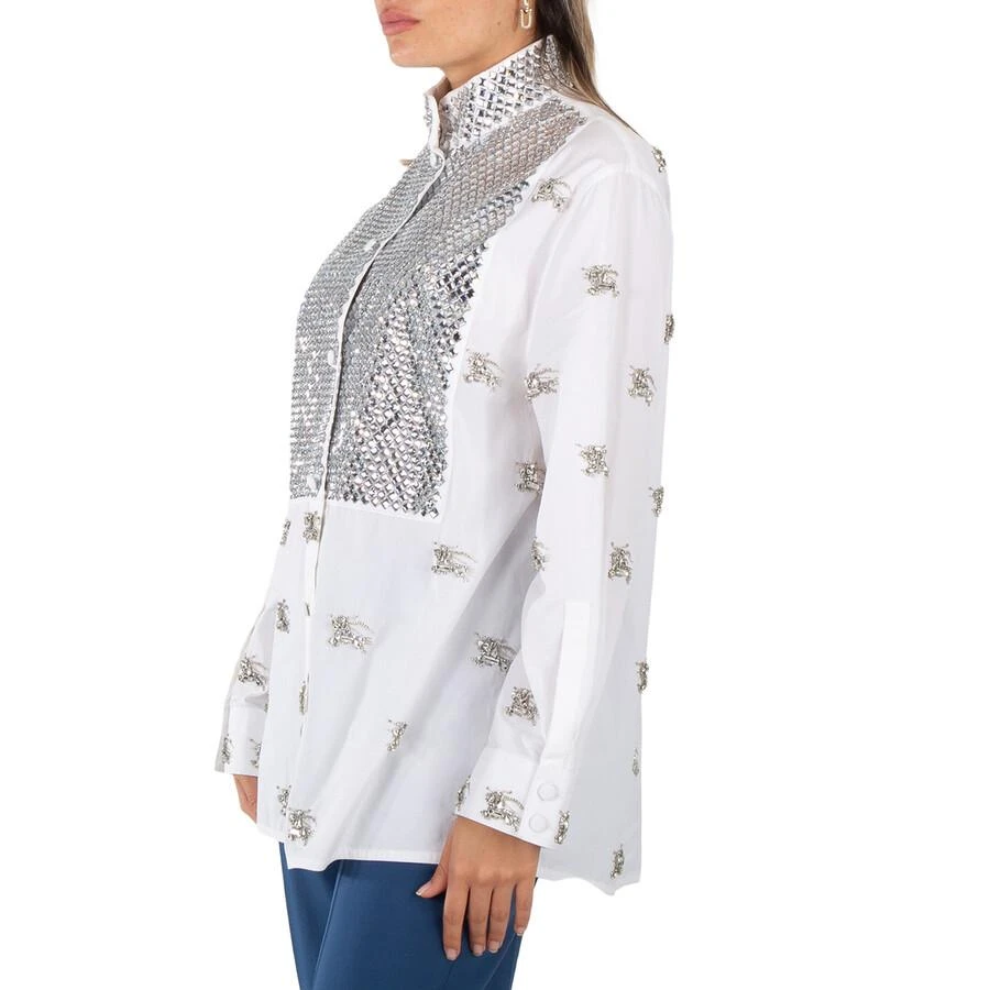 Burberry Ekd Crystal-Embellished Shirt In White 2