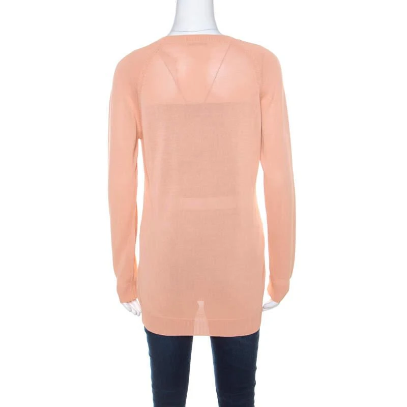 Prada Prada Pastel Orange Knitted V-Neck Loose Pullover S 3