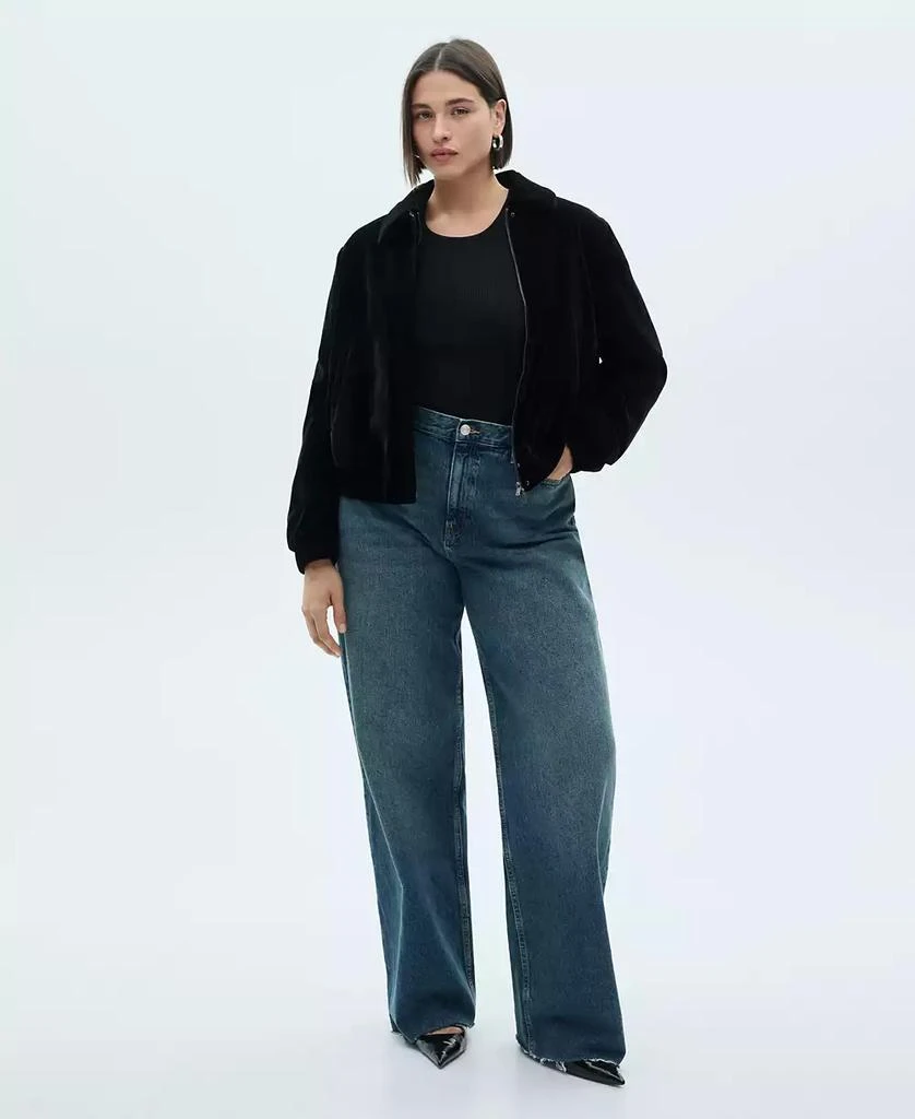 Mango Women's Velvet Bomber Jacket 5