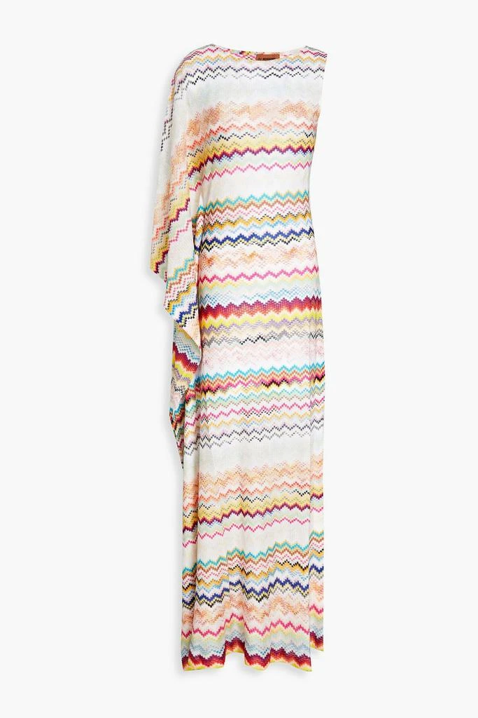 Missoni Mare one-sleeve draped crochet-knit maxi dress 1