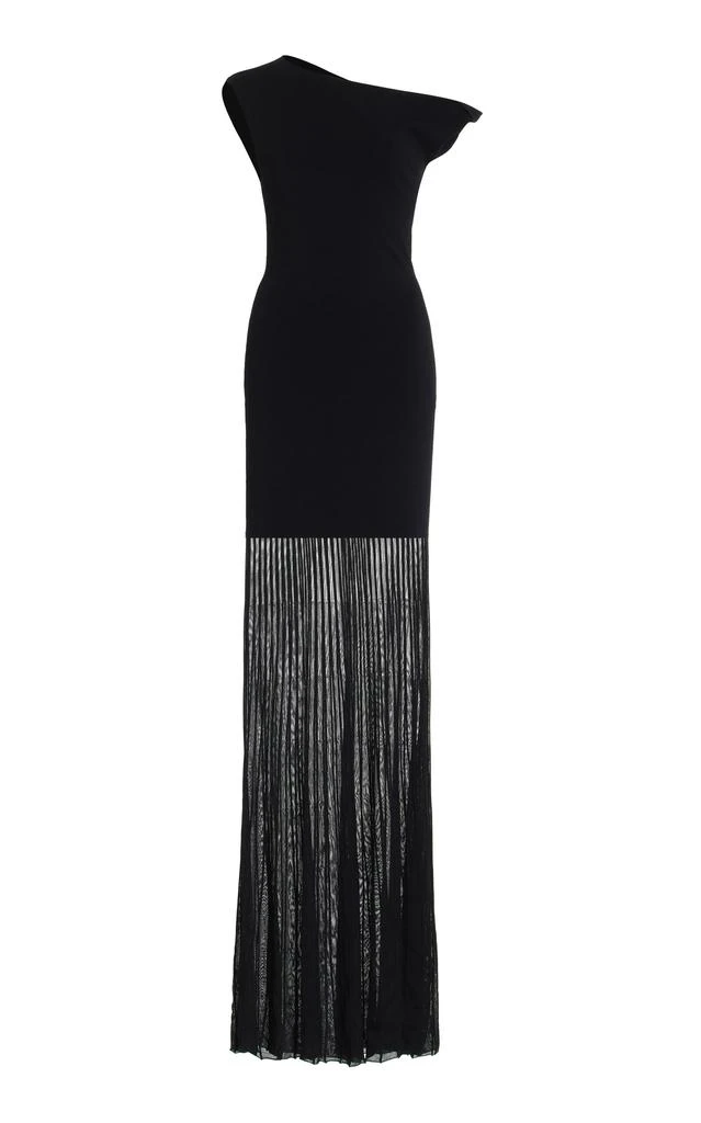 SIR. SIR - Indigo Twist Paneled Crepe And Chiffon Maxi Dress - Black - 0 - Moda Operandi 1