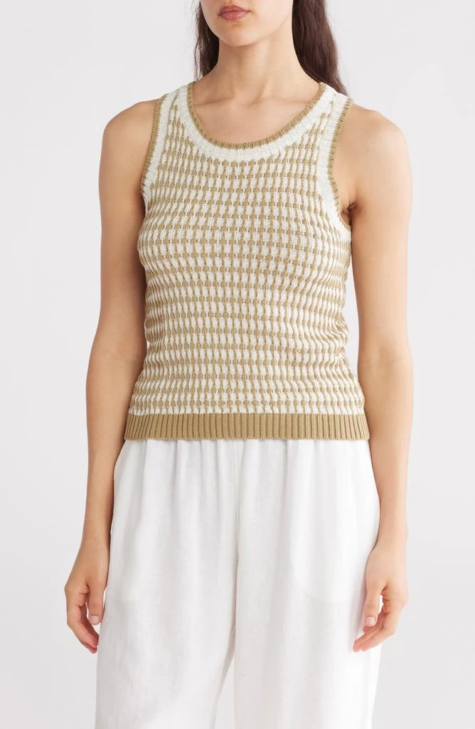 Blu Pepper Stripe Knit Sleeveless Sweater 1
