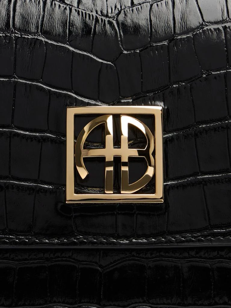ANINE BING Elly Croc Embossed Leather Shoulder Bag 3
