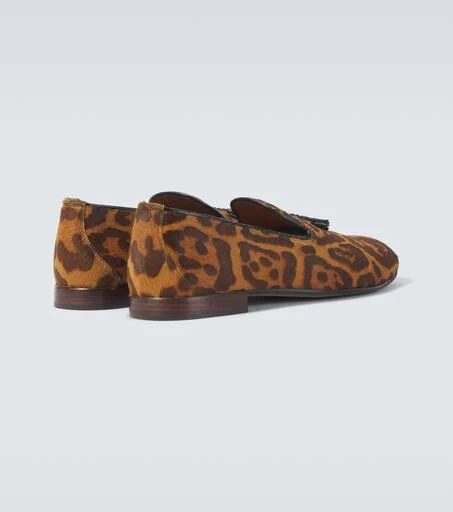 Tom Ford Nicolas leopard-print calf hair loafers 6