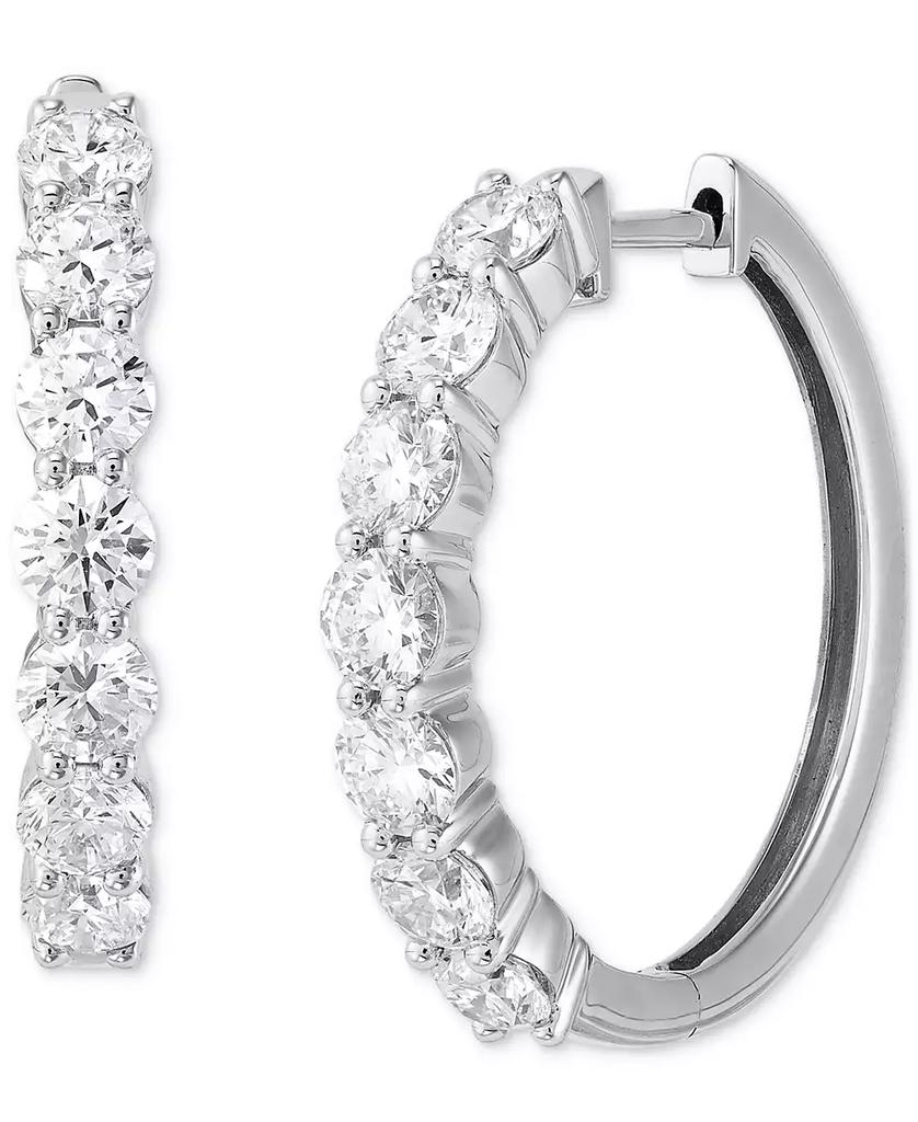 Grown With Love Lab Grown Diamond Small Hoop Earrings (2 ct. t.w.) in 14k White or Yellow Gold