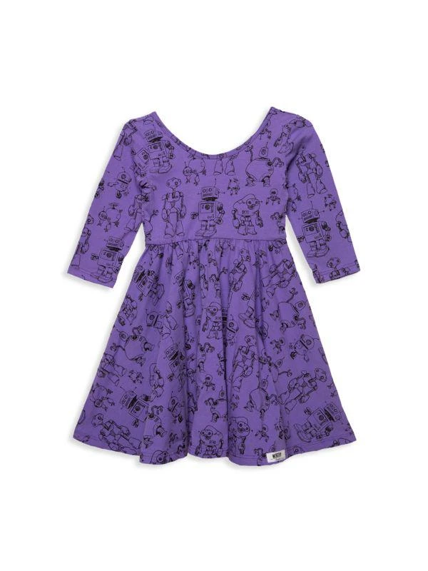 Worthy Threads Little Girl’s & Girl’s Twirly Robot Dress 2