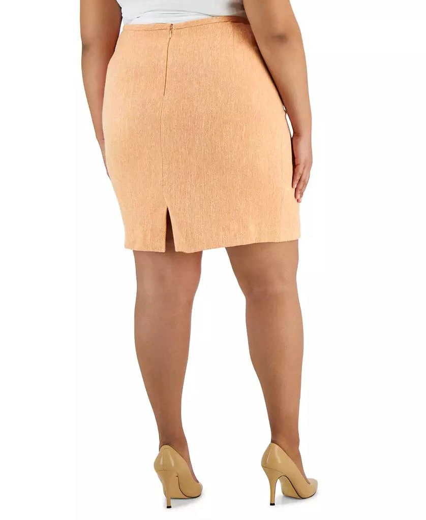 Tahari Plus Size Tweed Back-Slit Pencil Skirt, Created for Macy's 2
