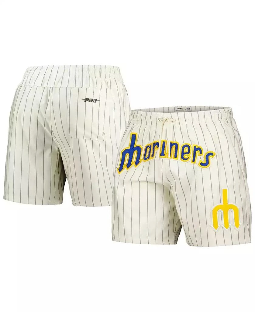 Pro Standard Men's Cream Seattle Mariners Pinstripe Retro Classic Woven Shorts 1