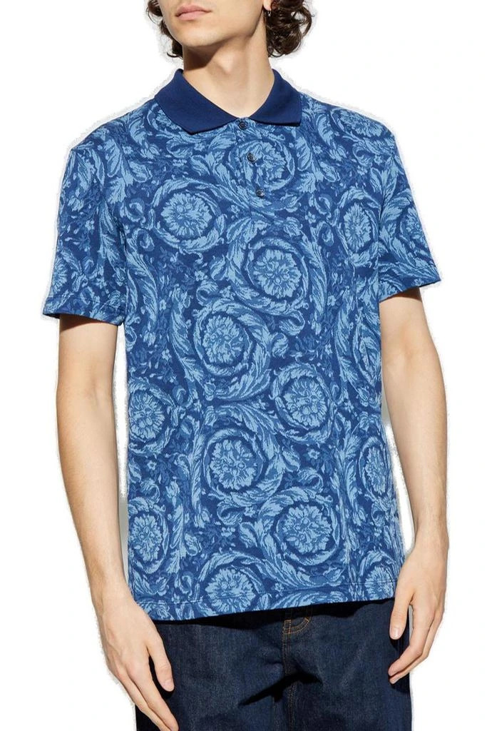 Versace Versace Barocco-Jacquard Short-Sleeved Polo Shirt 2