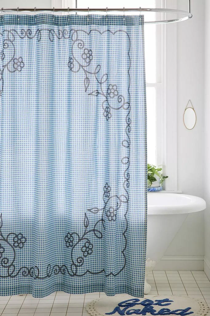 Urban Outfitters Jessie Gingham Floral Patterned Shower Curtain