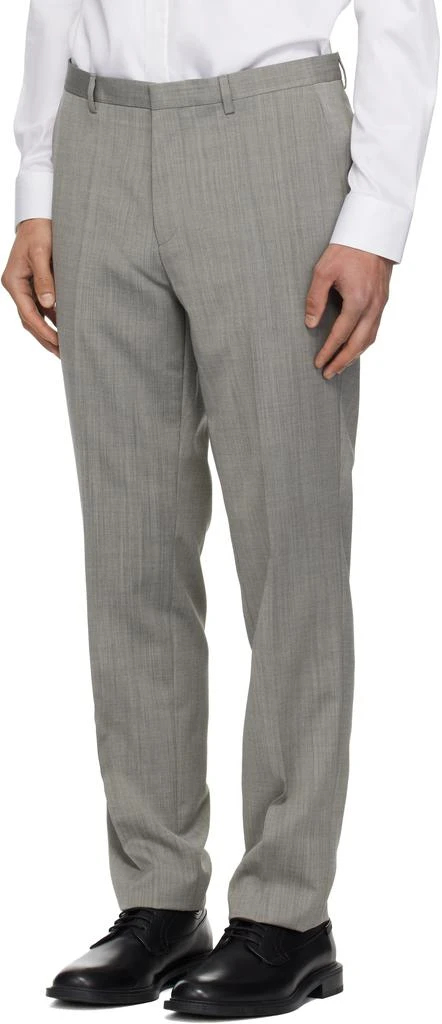 Hugo Boss Gray Extra-Slim-Fit Wool-Blend Poplin Suit 4