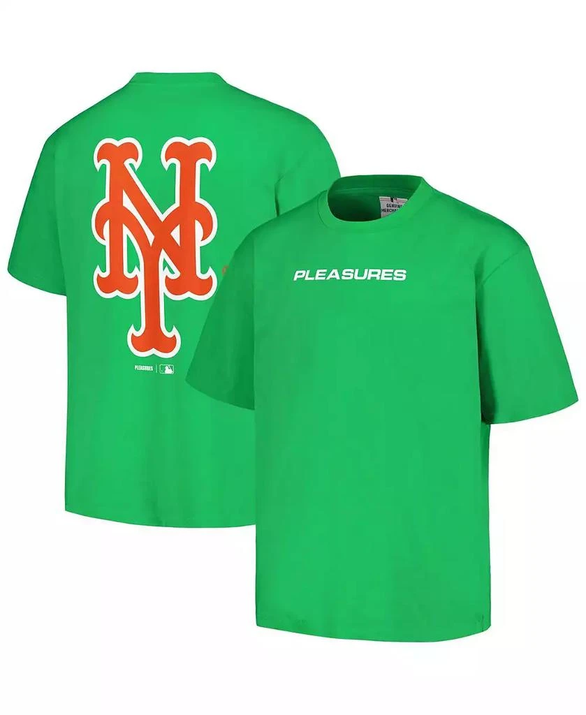 PLEASURES Men's Green New York Mets Ballpark T-shirt 1