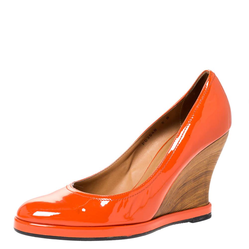 Salvatore Ferragamo Brick suede Renee wedges - Wedge Sandals