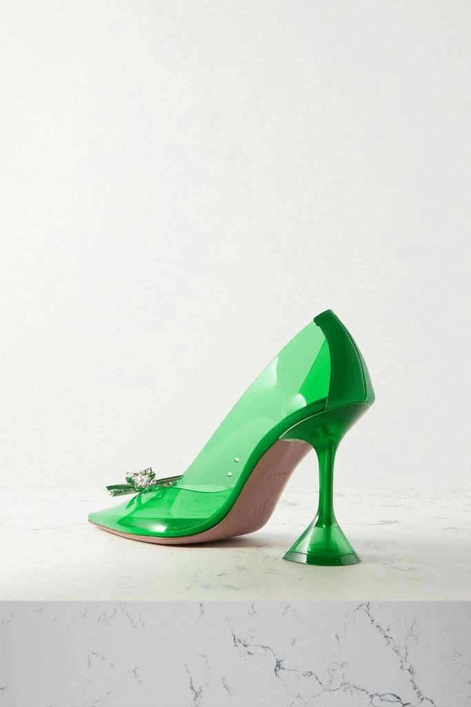 Amina Muaddi Rosie Glass leather-trimmed crystal-embellished PVC pumps 3